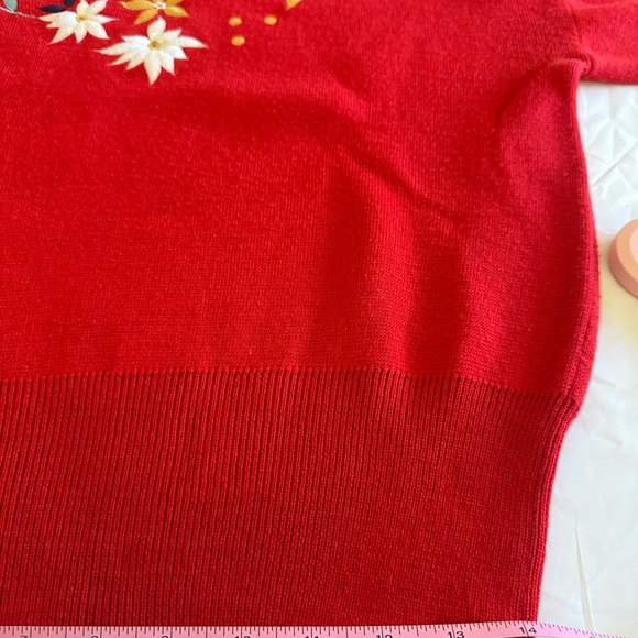 Obermeyer Vintage Floral Embroidered 80’s Wool Blend Turtleneck Ski Sweater Med - Picture 7 of 14